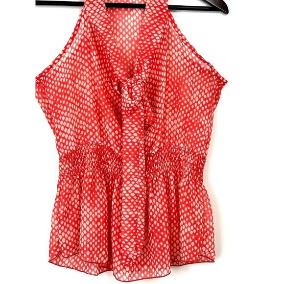 Maude Women Size M Sheer Polka Dot Peplum Blouse Top Boho Fairy Hippie Goth Airy - Picture 9 of 12